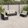 vidaXL 7-tlg. Garten-Sofagarnitur mit Kissen Schwarz Poly Rattan