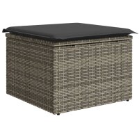 vidaXL 5-tlg. Garten-Sofagarnitur mit Kissen Grau Poly Rattan