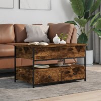 vidaXL Couchtisch Braun Eichen-Optik 70x50x50 cm Holzwerkstoff Metall