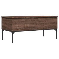 vidaXL Couchtisch Braun Eichen-Optik 100x50x45 cm Holzwerkstoff Metall