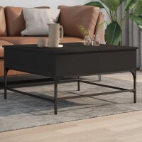 vidaXL Couchtisch Schwarz 80x80x45 cm Holzwerkstoff und Metall