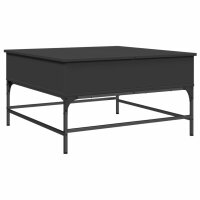 vidaXL Couchtisch Schwarz 80x80x45 cm Holzwerkstoff und Metall