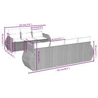 vidaXL 8-tlg. Garten-Sofagarnitur mit Kissen Schwarz Poly Rattan