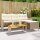 vidaXL Gartensofa in L-Form mit Tisch und Kissen Beige Poly Rattan