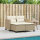 vidaXL Gartensofa 2-Sitzer mit Hockern Beige Poly Rattan