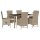 vidaXL 7-tlg. Garten-Essgruppe mit Kissen Beige Poly Rattan