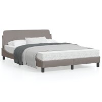 vidaXL Bettgestell mit Kopfteil Taupe 140x190 cm Stoff