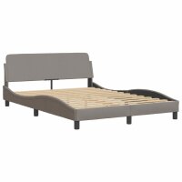 vidaXL Bettgestell mit Kopfteil Taupe 140x190 cm Stoff