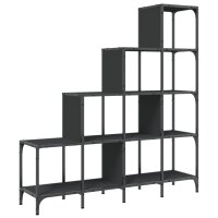 vidaXL B&uuml;cherregal Schwarz 122x30x132 cm Holzwerkstoff und Metall