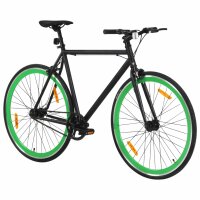 vidaXL Fahrrad mit Festem Gang Schwarz und Gr&uuml;n 700c 51 cm