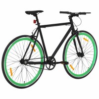 vidaXL Fahrrad mit Festem Gang Schwarz und Gr&uuml;n 700c 51 cm