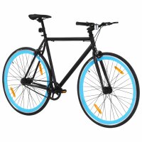 vidaXL Fahrrad mit Festem Gang Schwarz und Blau 700c 59 cm