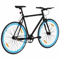 vidaXL Fahrrad mit Festem Gang Schwarz und Blau 700c 59 cm