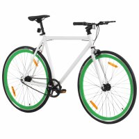 vidaXL Fahrrad mit Festem Gang Wei&szlig; und Gr&uuml;n 700c 59 cm