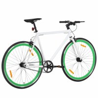 vidaXL Fahrrad mit Festem Gang Wei&szlig; und Gr&uuml;n 700c 59 cm