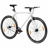 vidaXL Fahrrad mit Festem Gang Wei&szlig; und Schwarz 700c 55 cm