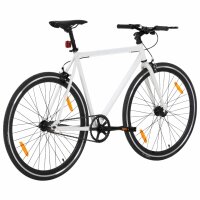 vidaXL Fahrrad mit Festem Gang Wei&szlig; und Schwarz 700c 55 cm