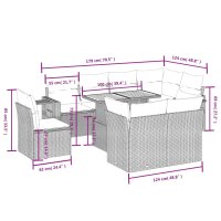 vidaXL 9-tlg. Garten-Sofagarnitur mit Kissen Schwarz Poly Rattan