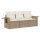 vidaXL 3-tlg. Garten-Sofagarnitur mit Kissen Beige Poly Rattan