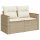 vidaXL 6-tlg. Garten-Sofagarnitur mit Kissen Beige Poly Rattan