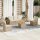 vidaXL 6-tlg. Garten-Sofagarnitur mit Kissen Beige Poly Rattan