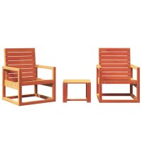 vidaXL 3-tlg. Garten-Lounge-Set Wachsbraun Massivholz Kiefer