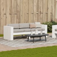 vidaXL Gartensofa 3-Sitzer Wei&szlig; 189x60x62 cm Massivholz Kiefer