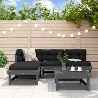 vidaXL 5-tlg. Garten-Lounge-Set Grau Massivholz Kiefer