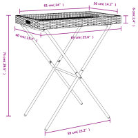 vidaXL Tabletttisch Klappbar Braun 65x40x75 cm Poly Rattan