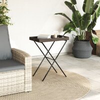 vidaXL Tabletttisch Klappbar Braun 65x40x75 cm Poly Rattan