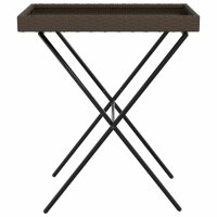 vidaXL Tabletttisch Klappbar Braun 65x40x75 cm Poly Rattan