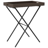 vidaXL Tabletttisch Klappbar Braun 65x40x75 cm Poly Rattan