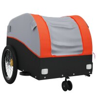 vidaXL Fahrradanh&auml;nger Schwarz und Orange 30 kg Eisen