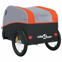 vidaXL Fahrradanh&auml;nger Schwarz und Orange 30 kg Eisen