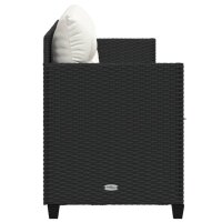 vidaXL Sonnenliege mit Kissen Schwarz Poly Rattan