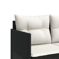 vidaXL Sonnenliege mit Kissen Schwarz Poly Rattan