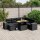 vidaXL 8-tlg. Garten-Sofagarnitur mit Kissen Schwarz Poly Rattan