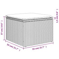 vidaXL 5-tlg. Garten-Sofagarnitur mit Kissen Schwarz Poly Rattan