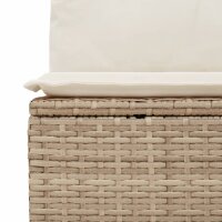 vidaXL 6-tlg. Garten-Sofagarnitur mit Kissen Beige Poly Rattan