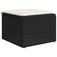 vidaXL 10-tlg. Garten-Sofagarnitur mit Kissen Schwarz Poly Rattan