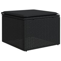 vidaXL 11-tlg. Garten-Sofagarnitur mit Kissen Schwarz Poly Rattan