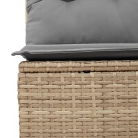 vidaXL 4-tlg. Garten-Sofagarnitur mit Kissen Beige Poly Rattan