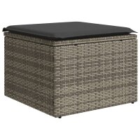 vidaXL 6-tlg. Garten-Sofagarnitur mit Kissen Grau Poly Rattan