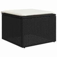 vidaXL 12-tlg. Garten-Sofagarnitur mit Kissen Schwarz Poly Rattan