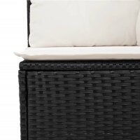 vidaXL 13-tlg. Garten-Sofagarnitur mit Kissen Schwarz Poly Rattan