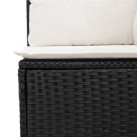 vidaXL 12-tlg. Garten-Sofagarnitur mit Kissen Schwarz Poly Rattan