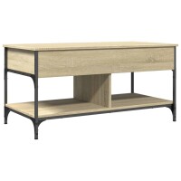 vidaXL Couchtisch Sonoma-Eiche 100x50x50 cm Holzwerkstoff und Metall