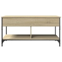 vidaXL Couchtisch Sonoma-Eiche 100x50x50 cm Holzwerkstoff und Metall