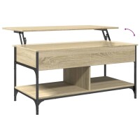 vidaXL Couchtisch Sonoma-Eiche 100x50x50 cm Holzwerkstoff und Metall