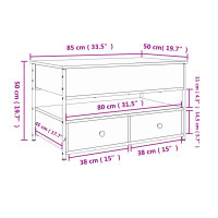 vidaXL Couchtisch Schwarz 85x50x50 cm Holzwerkstoff und Metall